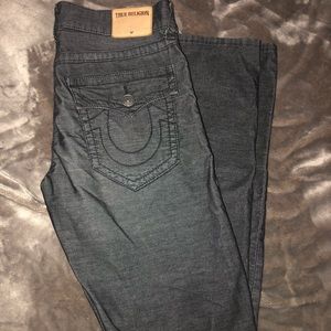 True Religion Black Corduroy Pants Size 31